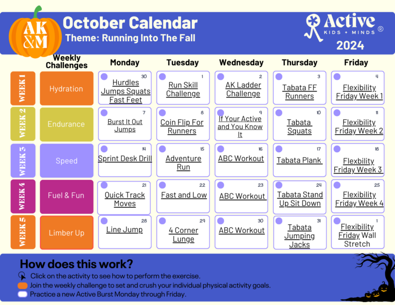 October Calendar – Get your Run on!