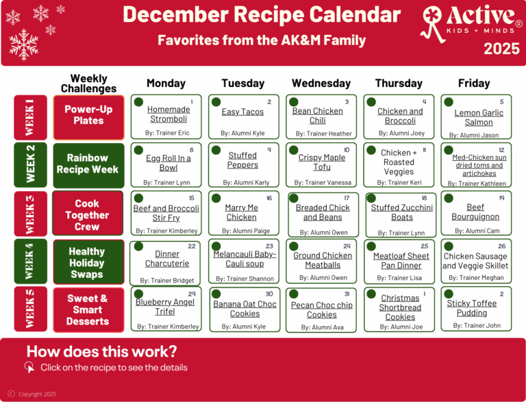December Recipe Calendar 2025