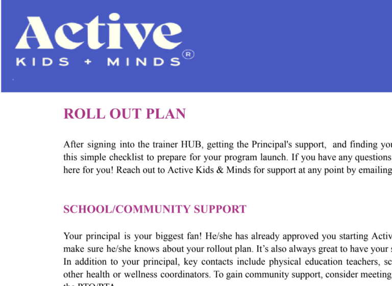 <p>Roll Out Plan for Trainers</p>